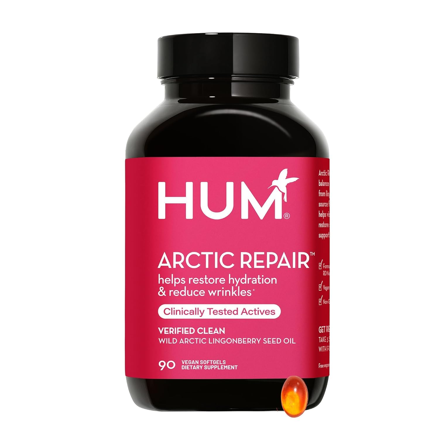 HUM Arctic Repair Clear Skin Supplement with Omega 3, Vitamin E, A, and Lingonberry Seed Oil, Skin Repair with Omega 3 6 9 to Help Support Appearance of Wrinkles & Hydrate, 90 Vegan Softgels HUM buy supplements canada