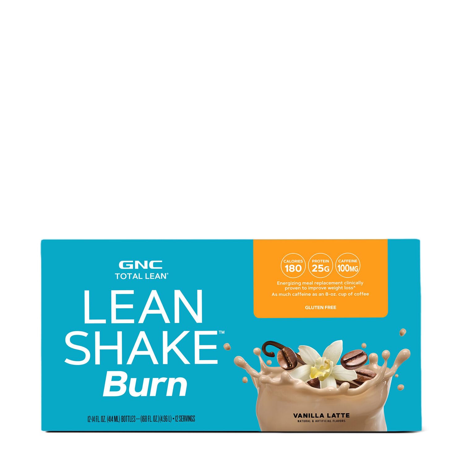GNC Total Lean Lean Shake Burn - Vanilla Latte - 12 Bottles GNC buy supplements canada