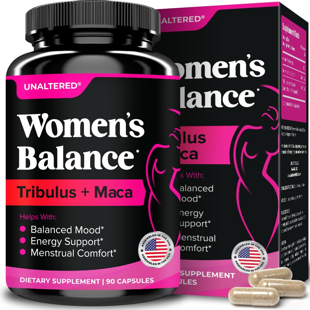 UNALTERED Hormone Balance & Mood Support for Women - Naturally Supports Hormonal Balance & Energy with Tribulus Terrestris & Red Maca Root Extract - Dietary Supplement - 90 Vegan Capsules UNALTERED buy supplements canada