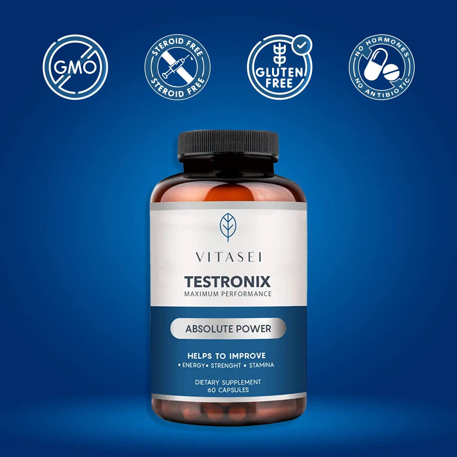 VITASEI Testronix Performance Supplement for Men - Energy and Muscle Supplements for Mens Health - 60 Capsules (Pack of 2) VITASEI buy supplements canada