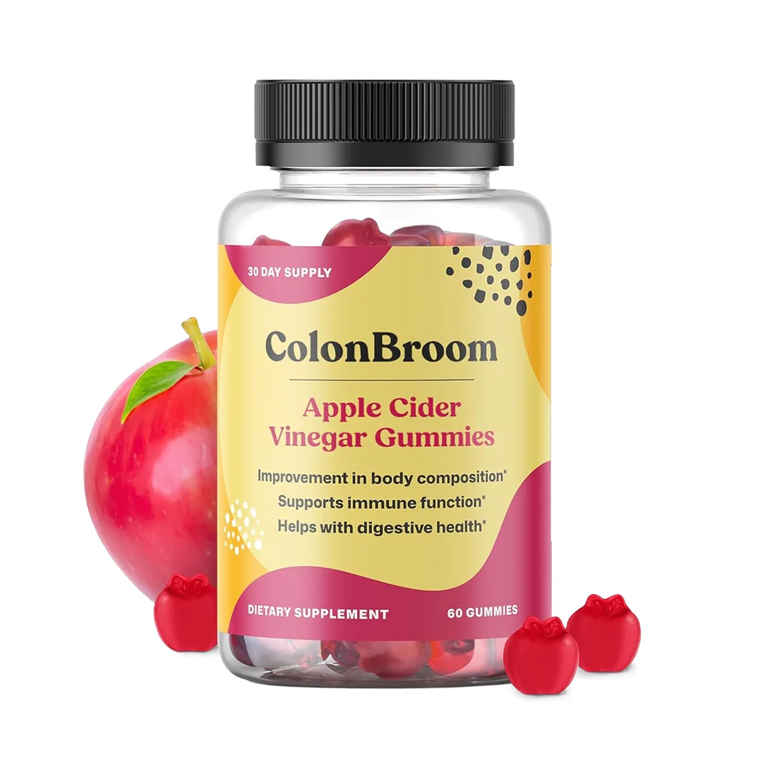ColonBroom Apple Cider Vinegar Gummies for Women, 60 Gummies, 30 Day Supply, Vegan, Non-GMO Supplement – Supports Body Composition, Boost Metabolism & Improves Digestive Wellness ColonBroom buy supplements canada