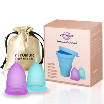 YTYOMUR Menstrual Cup Set, 2 Soft Period Cup Come with Collapsible Cleaner Cup YTYOMUR buy supplements canada