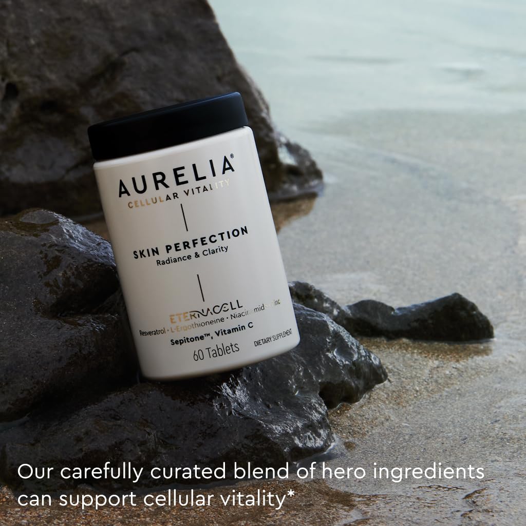 AURELIA Skin Perfection | Advanced Cellular Anti-Aging Supplement | Enhance Skin Clarity, & Tone | with Zinc, Resveratrol, Niacinamide, Ergothioneine, & Vitamin C AURELIA buy supplements canada