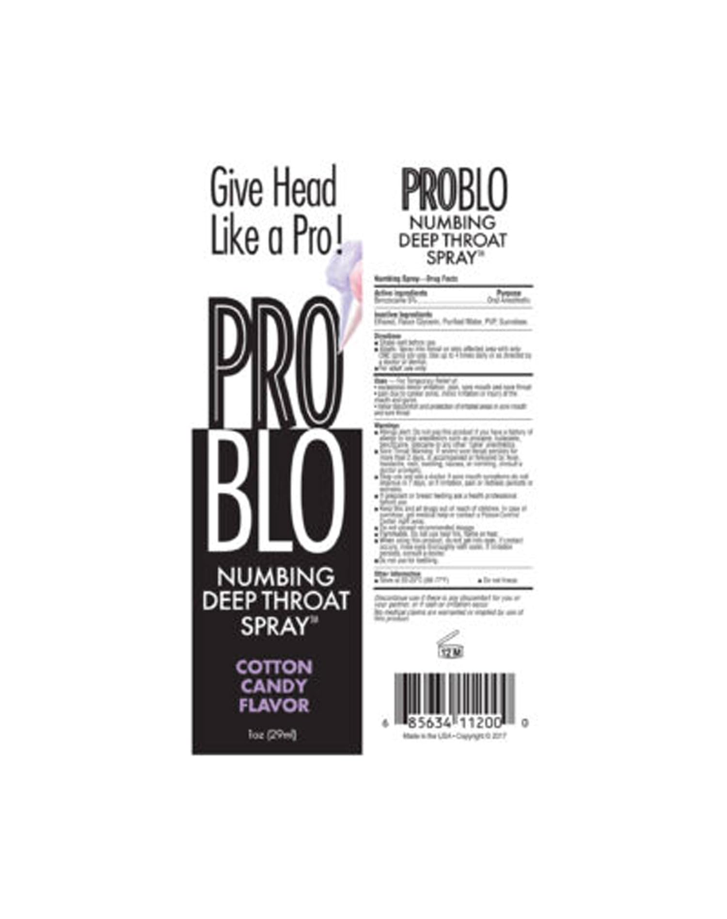 Little Genie ProBlo Cotton Candy Flavored Deep Throat Numbing Spray, 1 oz Little Genie buy supplements canada