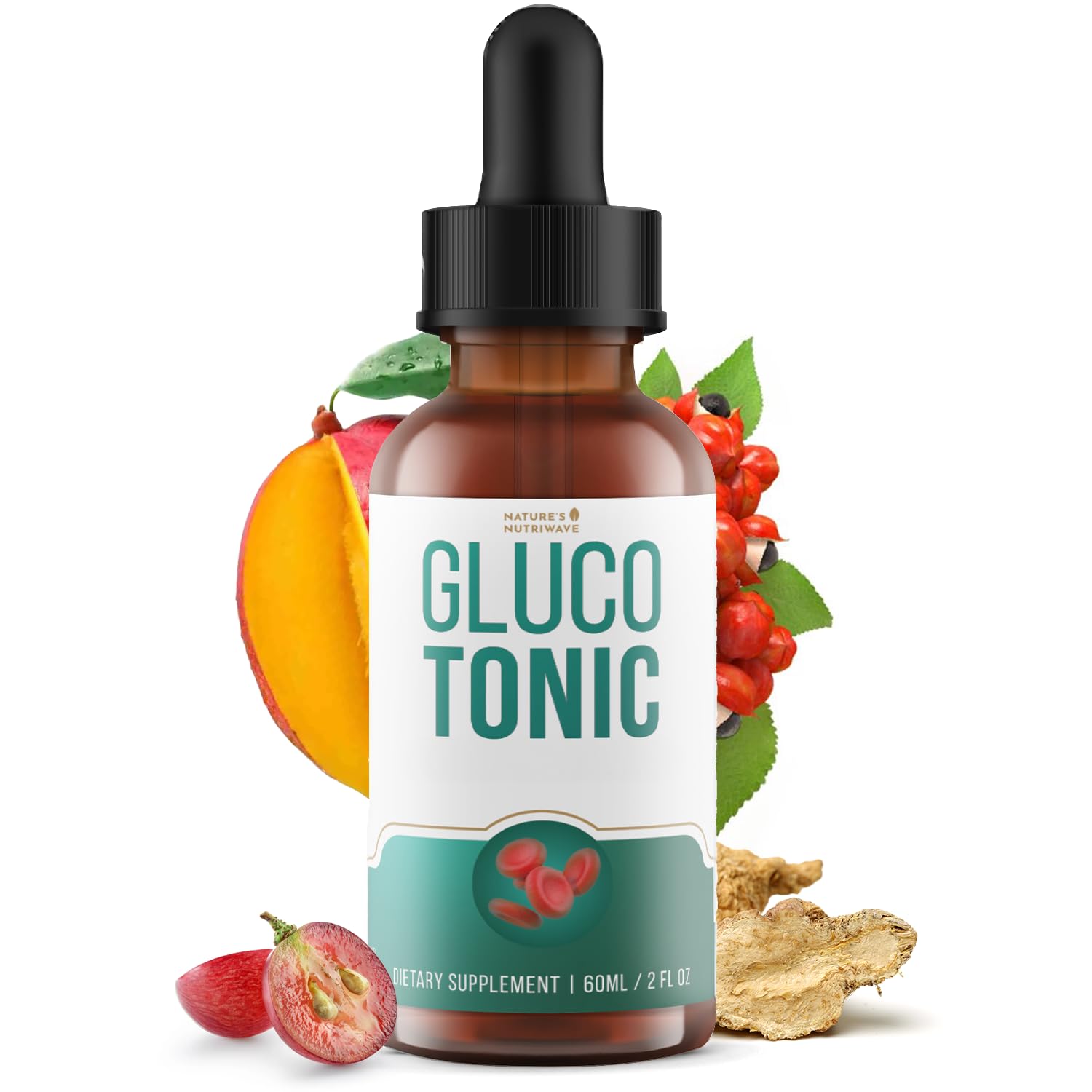 Nature’s NutriWave GlucoTonic – Liquid Formula with Chromium & Herbal Extracts – Natural Flavor – Non-GMO – 60ml, 2FL OZ, 60 Servings, 1 Month Supply Nature’s NutriWave buy supplements canada