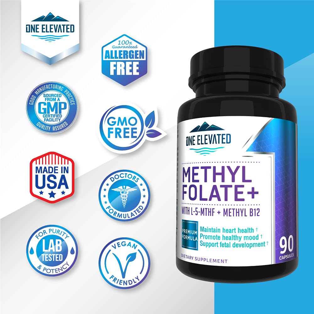 Double Strength & Most Bioactive Methyl Folate! Uniquely Formulated with Highest Pharmaceutical Grade Methylcobalamin (B12), Niacin, B1, B2 B6. One Elevated buy supplements canada