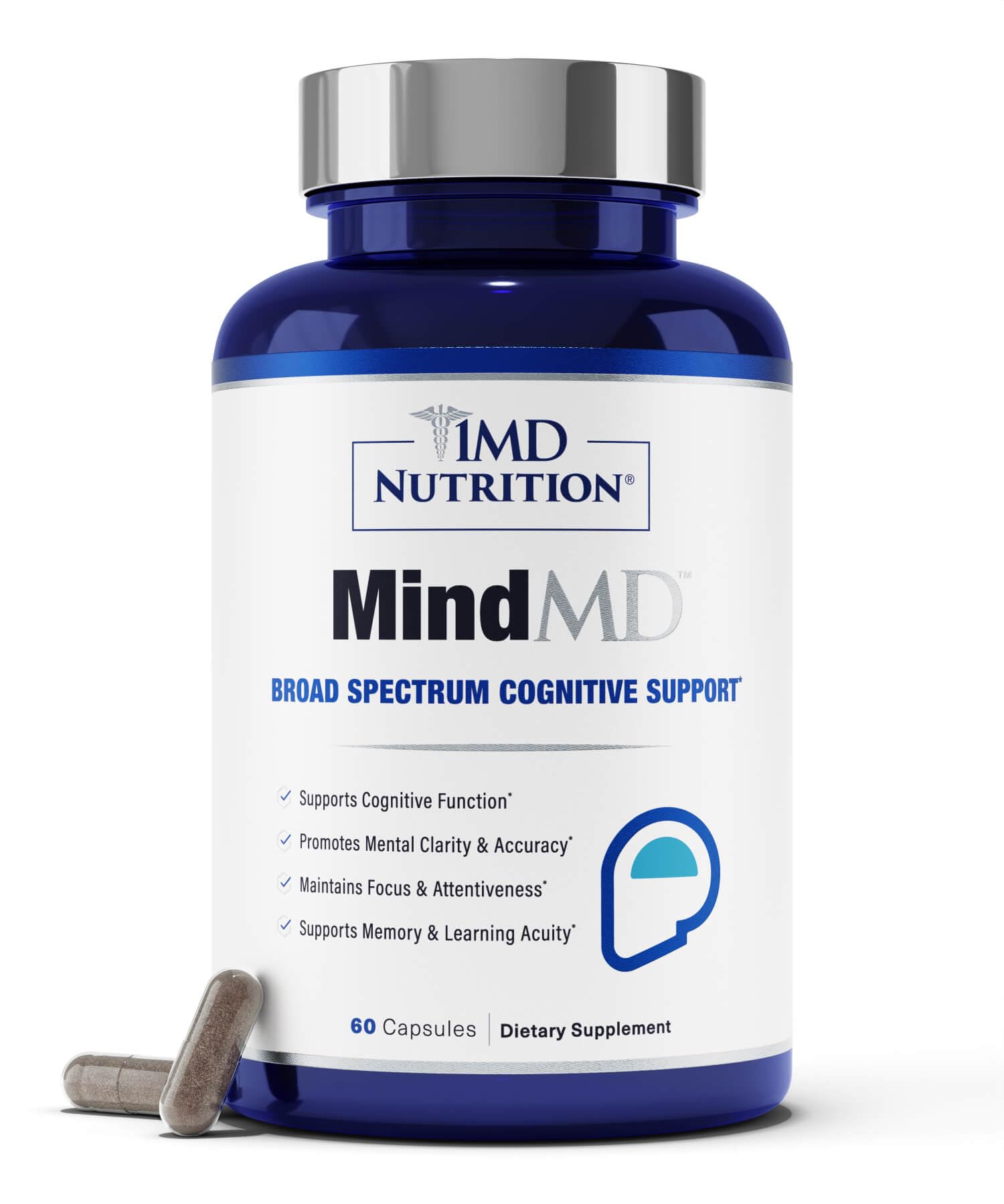 1MD Nutrition MindMD - Brain Supplement for Memory and Focus - Bacopa Monnieri for Nootropic Brain Support - Brain Health Supplement for Adults - with Vitamin B6 & Green Tea Extract - 60 Caps 1MD Nutrition buy supplements canada