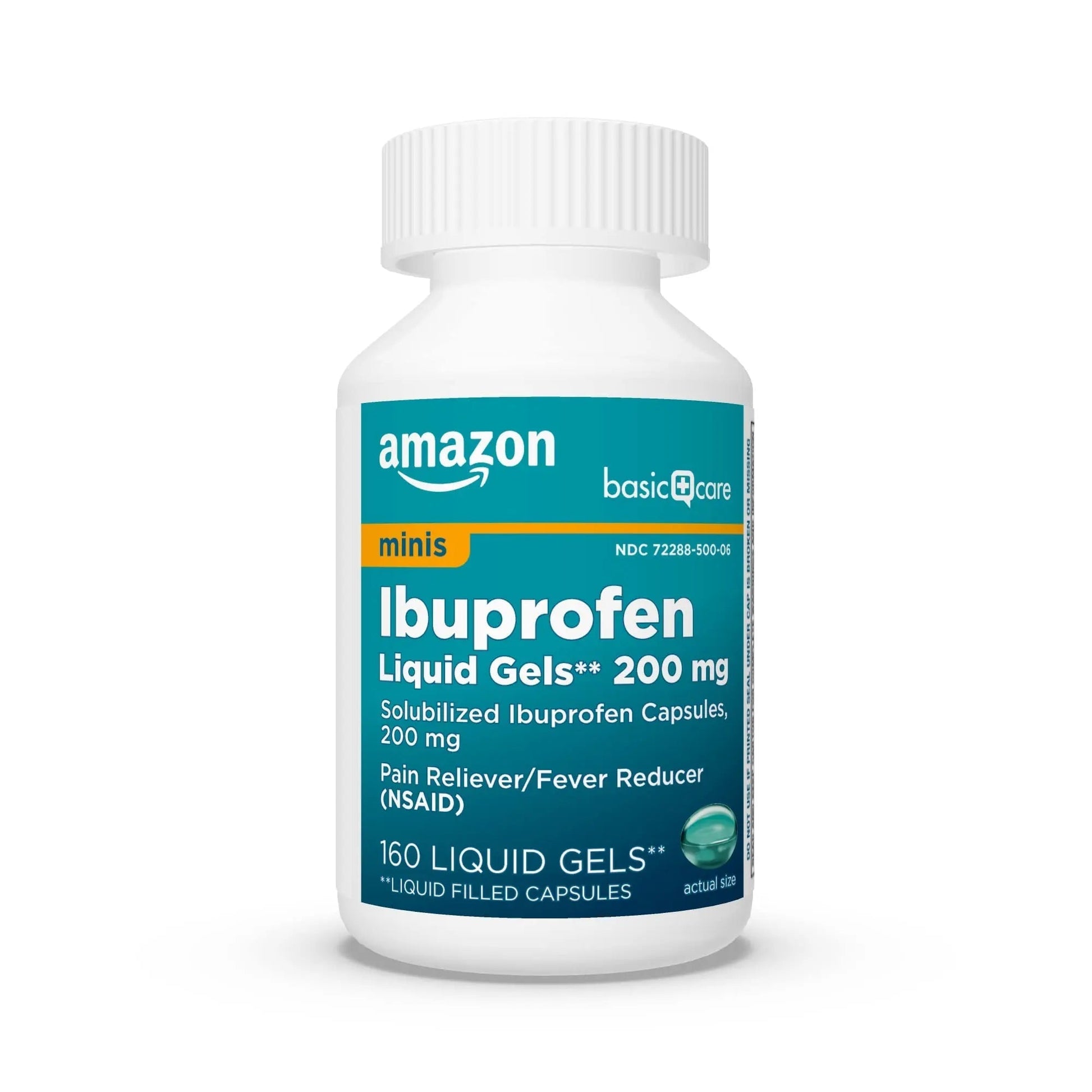 Amazon Basic Care Ibuprofen Mini Liquid Gels, 200 mg, Pain Reliever and Fever Reducer for Headache, Backache, Menstrual Pain, Arthritis, 160 Count Amazon Basic Care buy supplements canada