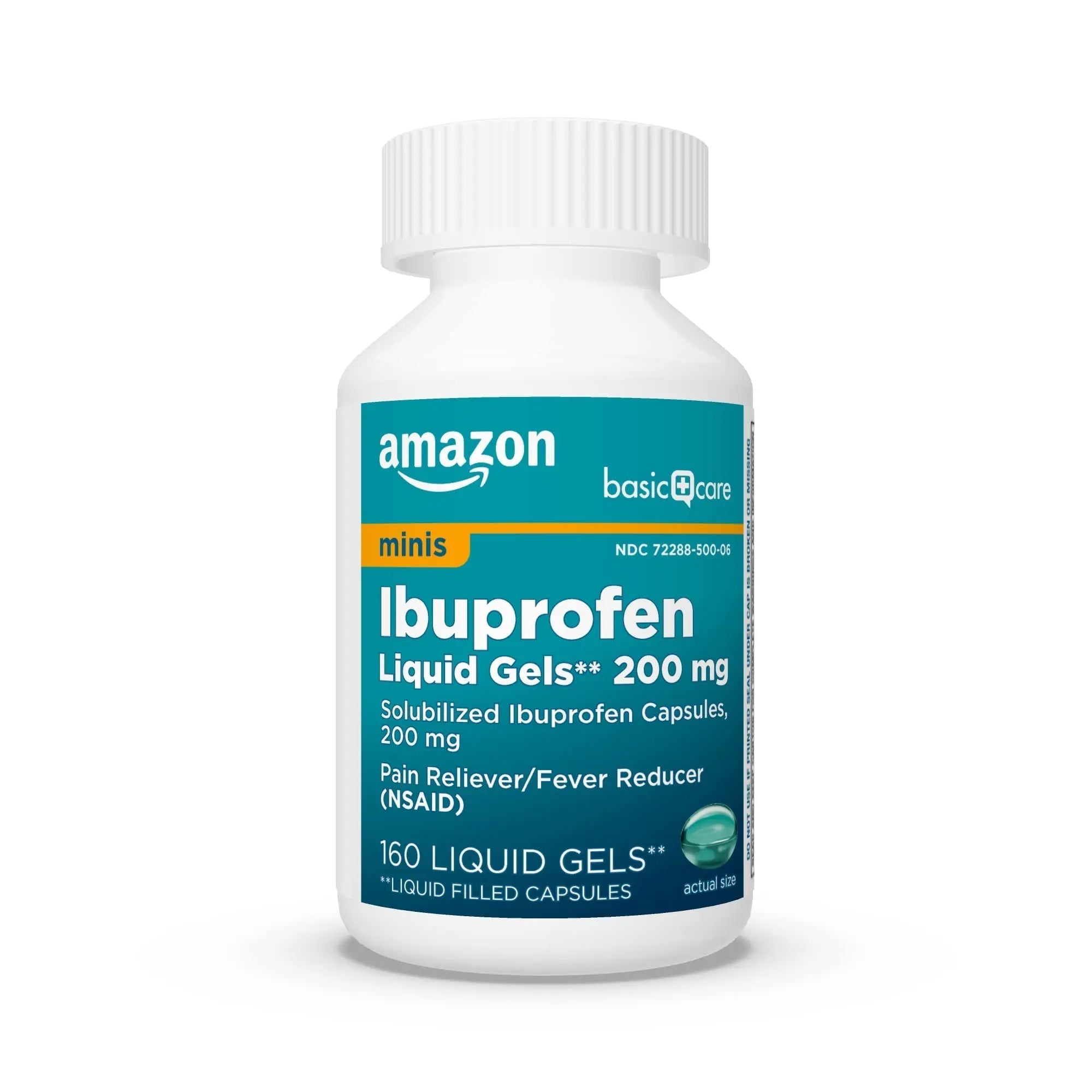 Amazon Basic Care Ibuprofen Mini Liquid Gels, 200 mg, Pain Reliever and Fever Reducer for Headache, Backache, Menstrual Pain, Arthritis, 160 Count Amazon Basic Care buy supplements canada