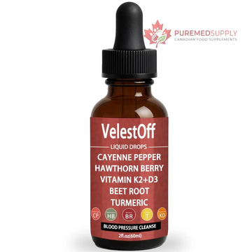 Velestoff Cayenne Pepper & Cayenne Pepper Drops Liquid Supplement with Hawthorn, Beet Root, Turmeric, Vitamin K2 D3 Nutralis buy supplements canada