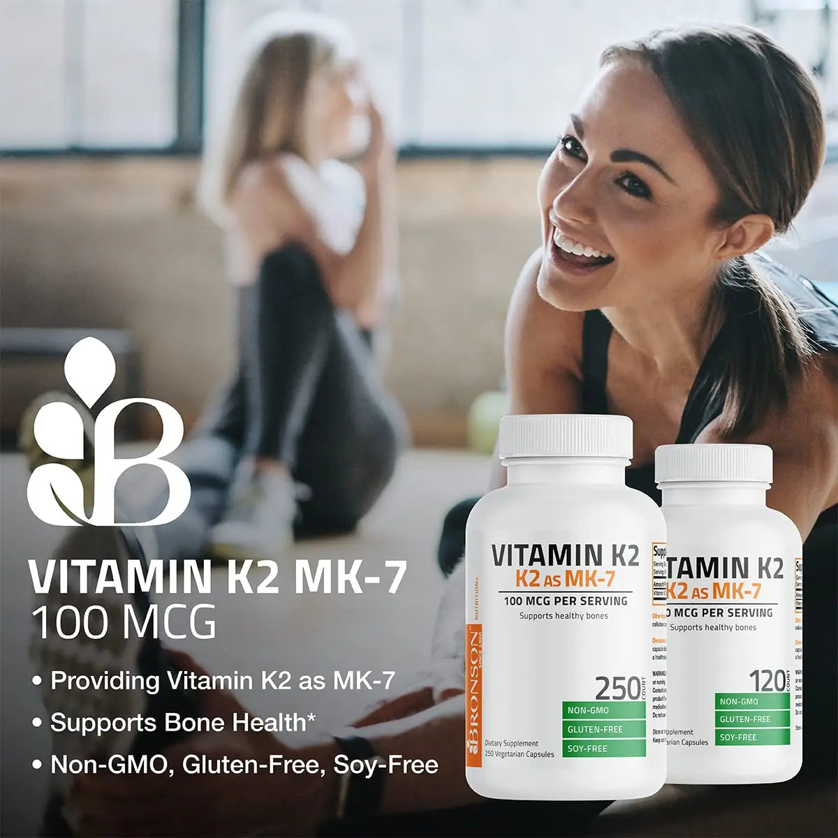 Bronson Vitamin K2 as MK-7 Menaquinone 100 mcg Non-GMO, 250 Capsules Bronson buy supplements canada