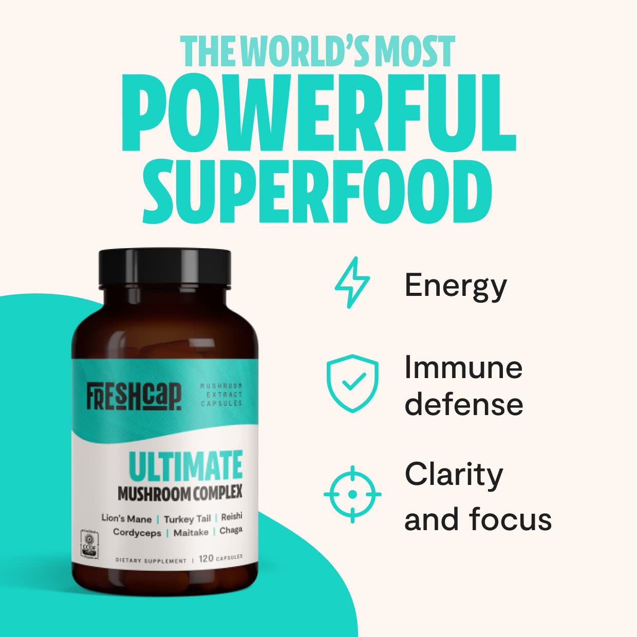 FreshCap Ultimate Mushroom Complex - Lions Mane, Reishi, Cordyceps, Chaga, Turkey Tail FreshCap Mushrooms buy supplements canada
