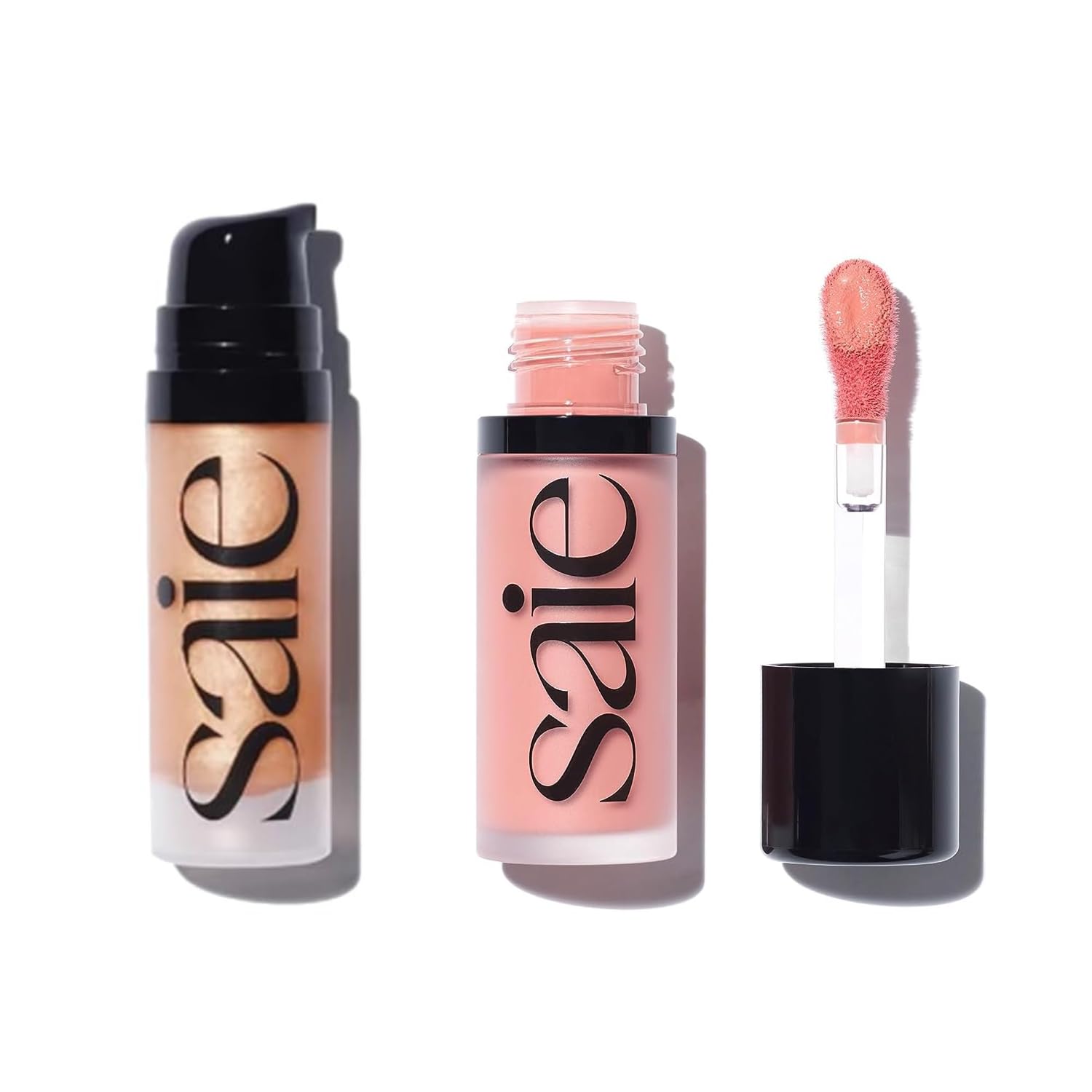 Saie Mini Glowy Super Gel Lightweight llluminator & Makeup Primer - Sunglow (0.5 oz) + Dew Blush - Lightweight Liquid Blush with a Blendable + Buildable Cream Finish - Rosy (.40 oz) Saie buy supplements canada