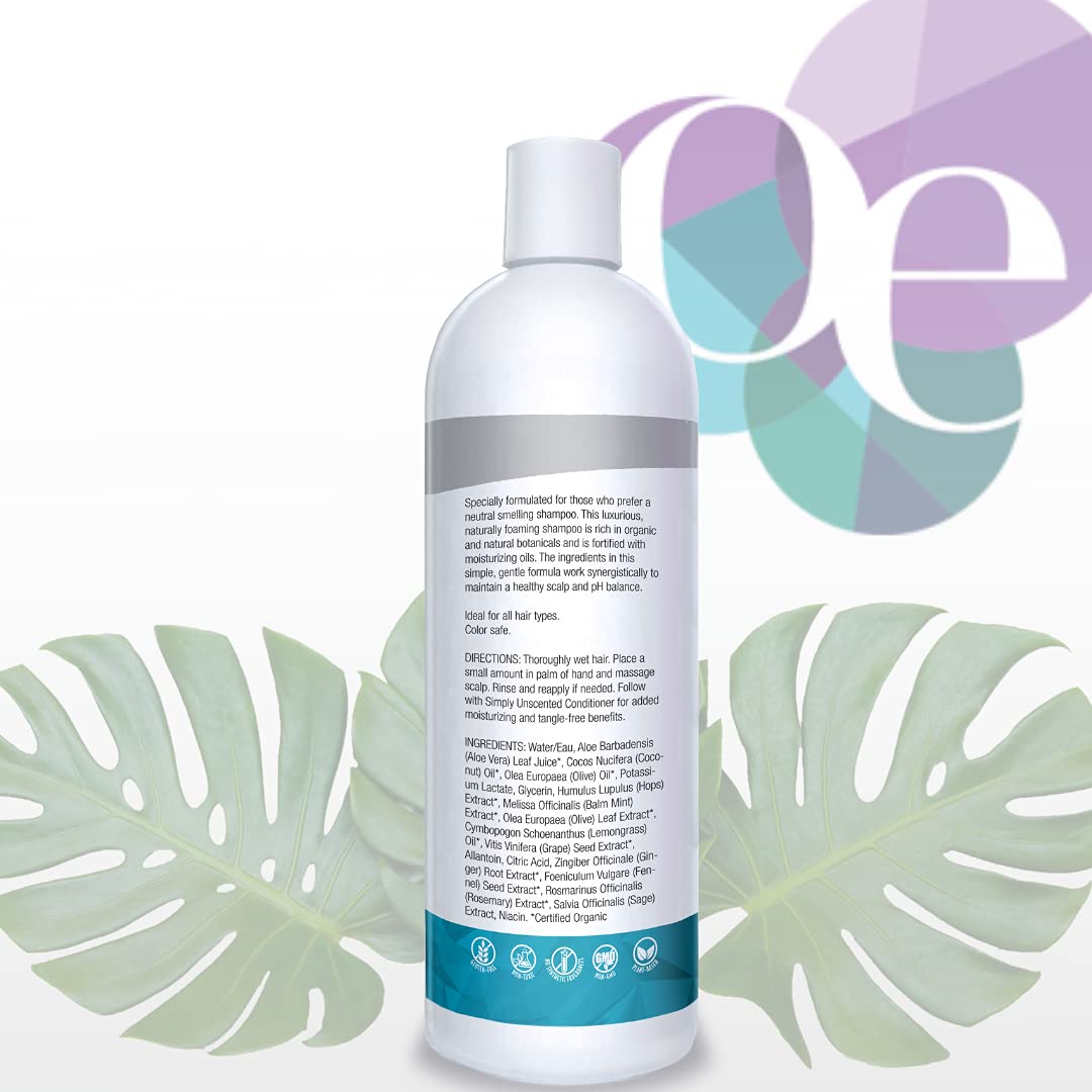 Organic Excellence All Natural Chemical-Free Shampoo | Non-Toxic, Sulfate-Free, Paraben-Free, Fragrance-Free for Men, Women, and Kids - Color-safe 16 fl oz (473 ml) Organic Excellence buy supplements canada