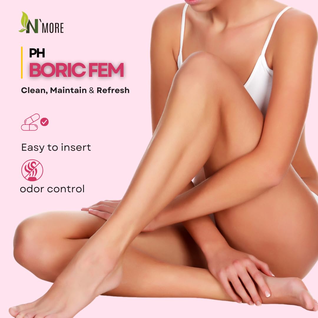 N'More Boric Acid Vaginal Suppositories- 100% Pure - Made in USA- Boricfem Vaginal Health Supplement- 30 Servings (Pack of 1) N'More buy supplements canada