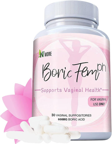 N'More Boric Acid Vaginal Suppositories- 100% Pure - Made in USA- Boricfem Vaginal Health Supplement N'More buy supplements canada