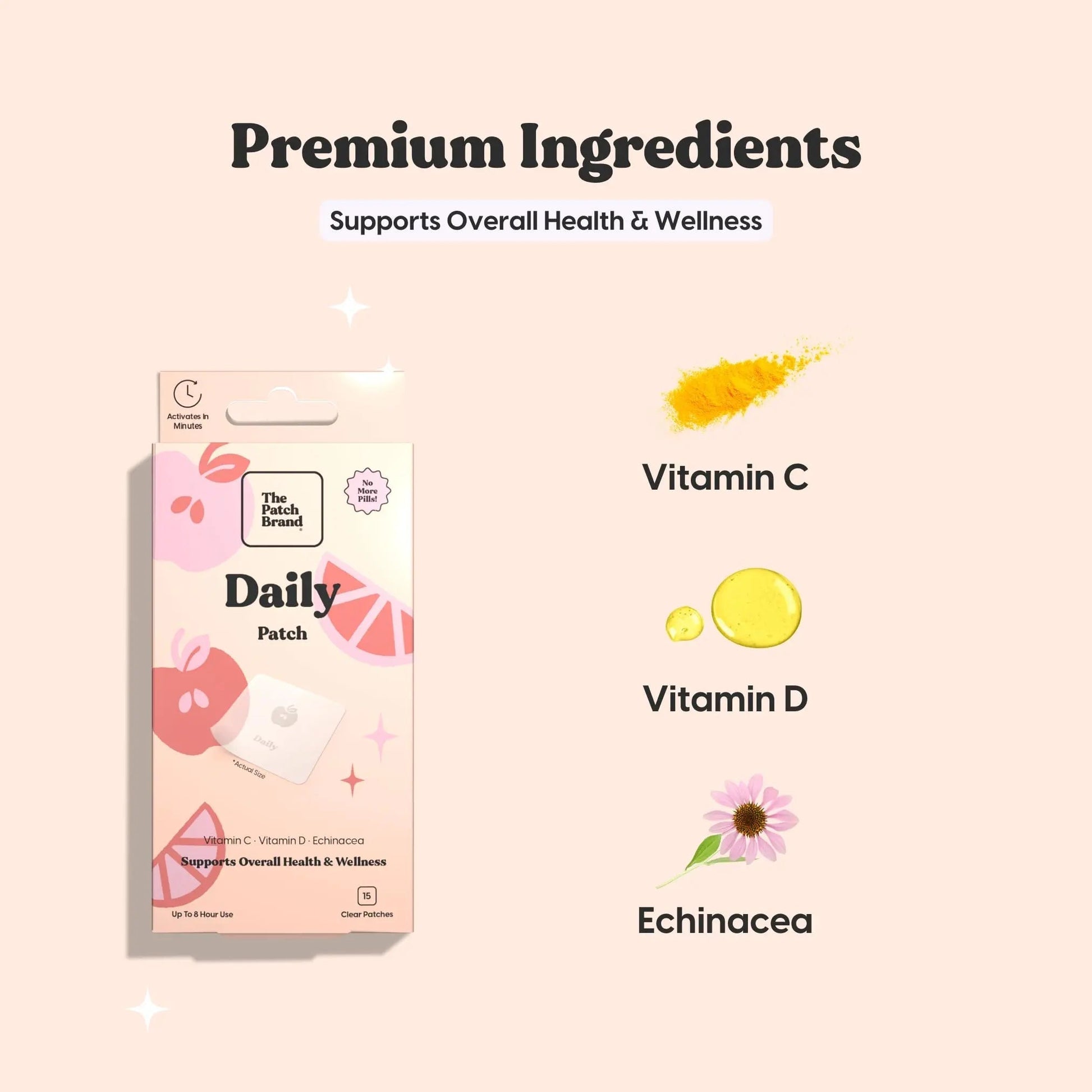 The Patch Brand Daily Support Patches | Natural Wellness Infused with Vitamin C, Zinc Citrate, Vitamin D, Ginko Biloba and Echinacea The Patch Brand buy supplements canada