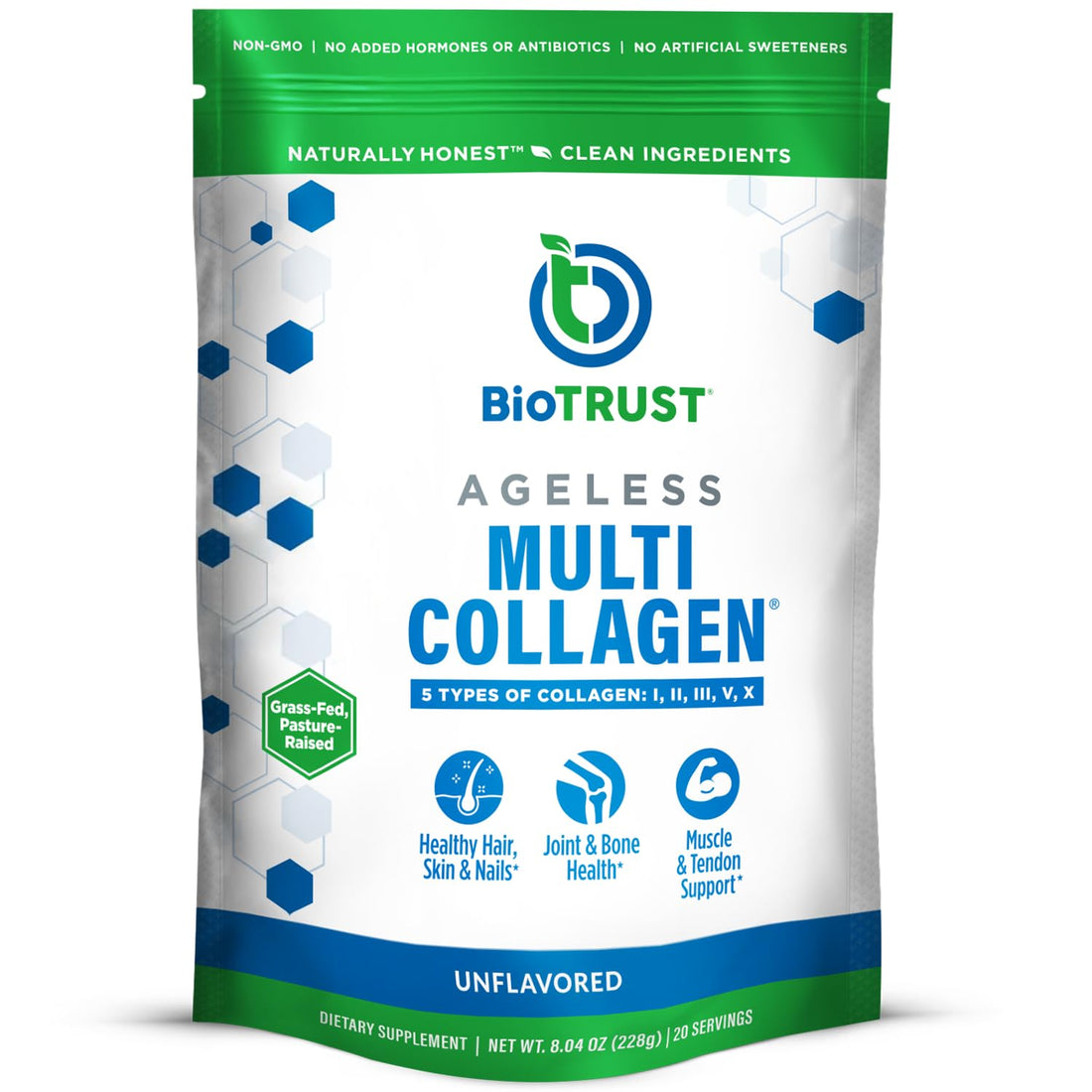BioTrust Ageless Multi Collagen Peptides Powder - 5 Types (I, II, III, V, X) - Unflavored Collagen Powder for Women & Men - Hydrolyzed Protein BioTrust buy supplements canada