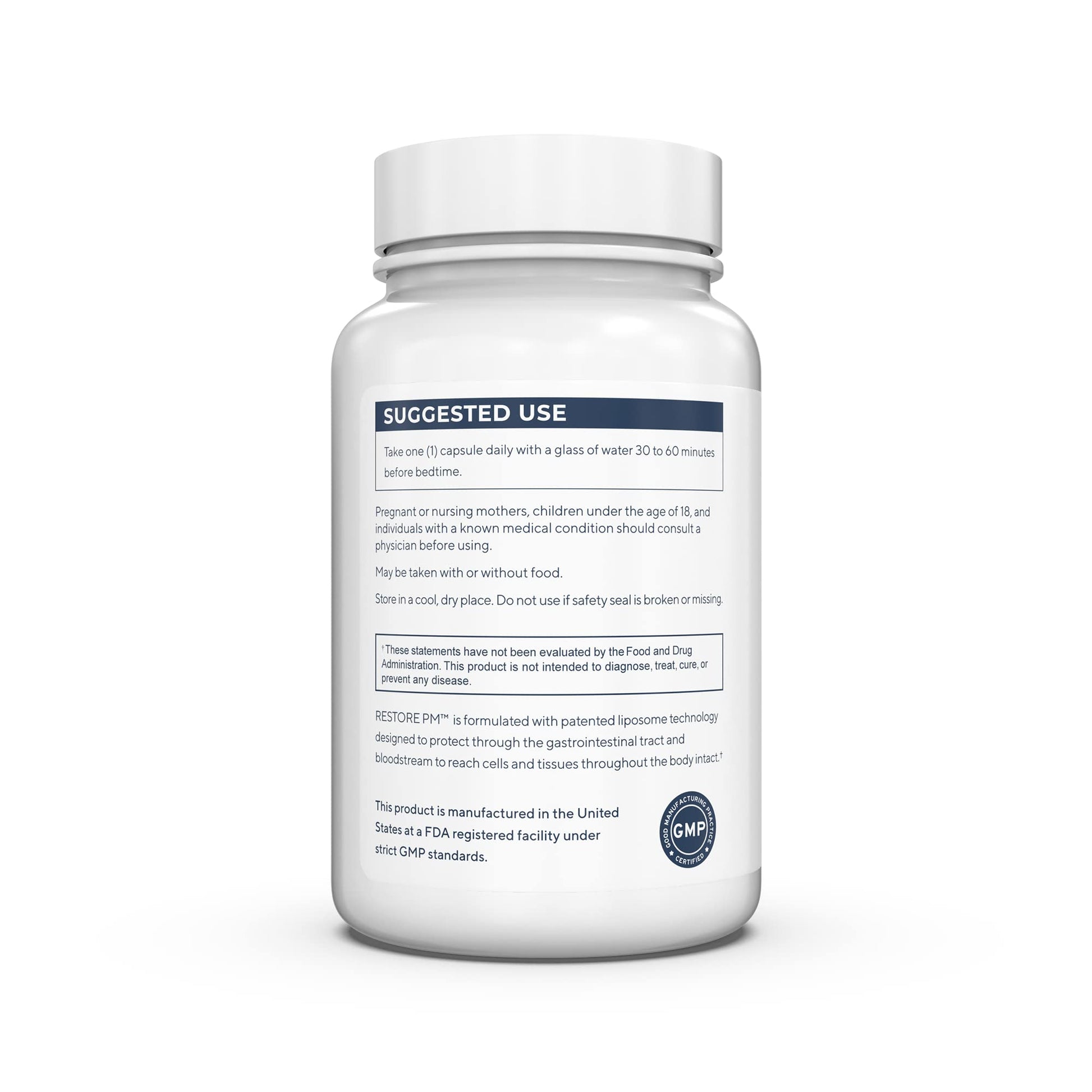 Renue By Science Restore PM | Liposomal Melatonin GABA Supplements | 60 Capsules with Melatonin (3.5mg) 5HTP (100mg) Glutathione (65mg) Apigenin (75mg) GABA (150mg) - Non-GMO | Made in The USA Renue By Science buy supplements canada