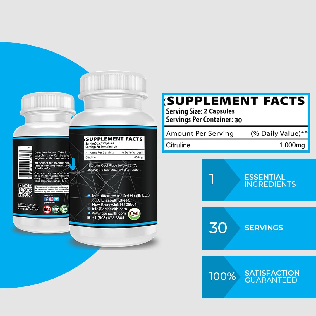 Qei Oxygen (Nitric Oxide) - L-Citrulline a Key Ingredient - Detoxes - Supports Blood Circulation Heath Secret buy supplements canada