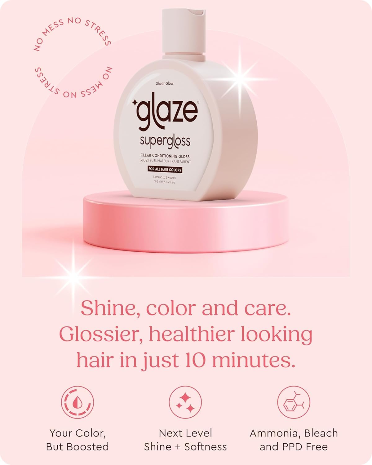 Glaze Supergloss Sheer Glow Clear Hair Gloss Mini – Smooths, Lightweight, Adds Mirror Shine & Improves the look of Damaged Hair – Travel Size 1.7 oz glaze buy supplements canada