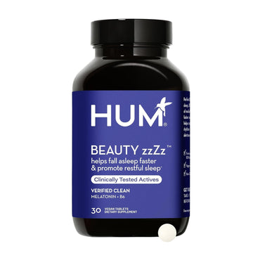 HUM Beauty zzZz Melatonin Sleep Supplement for Adults with Melatonin 3mg, Vitamin B6 and Calcium, Vegan, Gluten Free, Non GMO Sleep Support Tablets for Adults and Beauty Rest, 30 Vegan Tablets HUM buy supplements canada