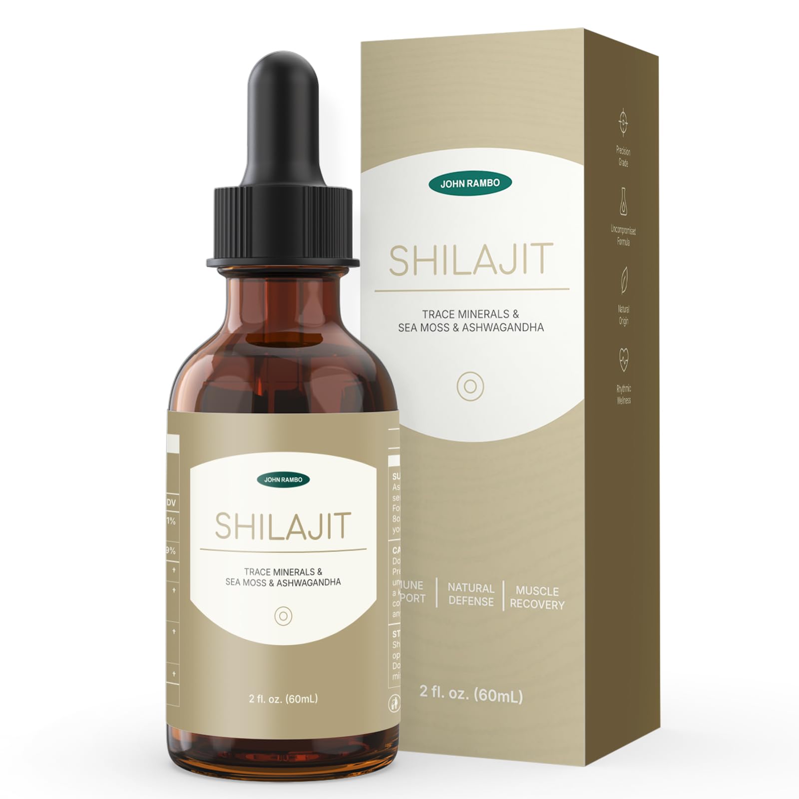 JOHN RAMBO Shilajit Liquid Drops with Sea Moss, Ashwagandha, Zinc, and Magnesium – Liquid Multimineral Supplement for Women and Men – Terra Mineral JOHN RAMBO buy supplements canada