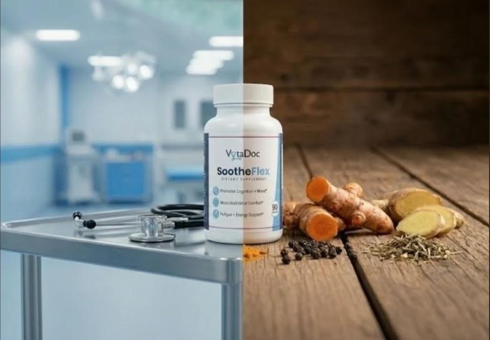 VytaDoc SootheFlex Joint, Energy & Mood Support for Women | Turmeric 900mg, Ferrochel® Iron, Magnesium Malate, Vitamin D3, Ginger, Selenium | 90 Capsules | Gentle Iron — Easy on Digestion VytaDoc buy supplements canada