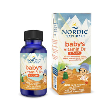 Nordic Naturals Baby’s Vitamin D3, Unflavored - 0.76 oz - 400 IU Vitamin D3 - Healthy Bones, Immune System Support, Normal Sleep Rhythms - Non-GMO, Certified Vegetarian - 90 Servings Nordic Naturals buy supplements canada