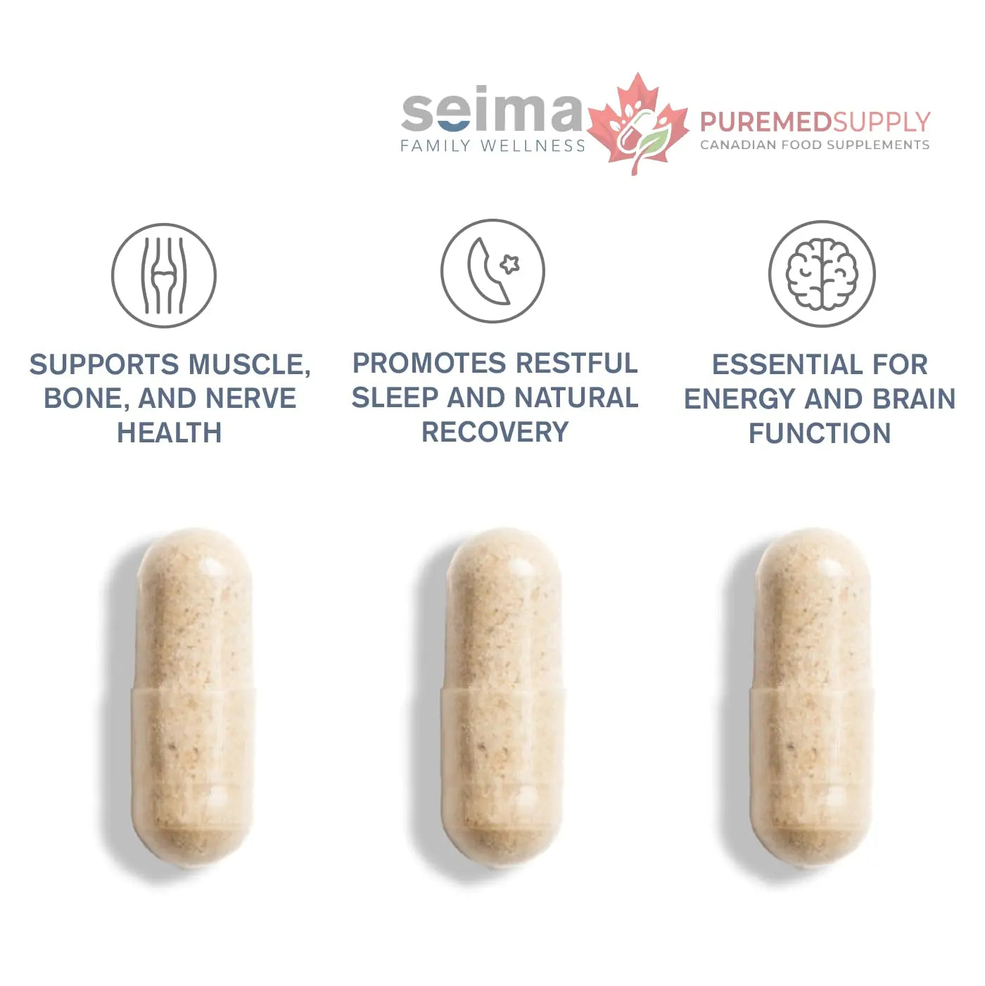 SEIMA - 4-in-1 Magnesium Complex – 1200 mg with Glycinate, Citrate, L-Threonate and Malate – Sleep, Stress Relief, Muscle Recovery, Energy and Well-Being for Women and Men, 90 Capsules Seima buy supplements canada