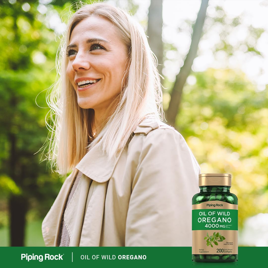 Piping Rock Oregano Oil Softgel Capsules | 200 Pills | Herbal Extract Supplement | Wild Harvested | Non-GMO, Gluten Free Piping Rock buy supplements canada