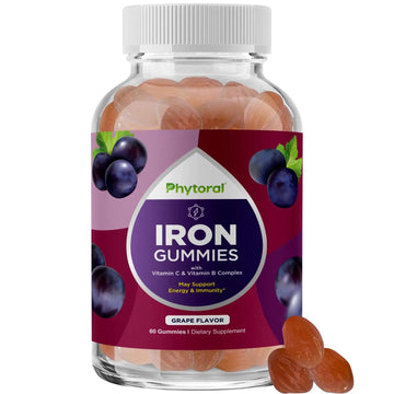 Natural Multivitamin Iron Gummies for Adults - Adult Gummy Vitamins with Iron and Energy Boost B Complex Vitamins Phytoral buy supplements canada