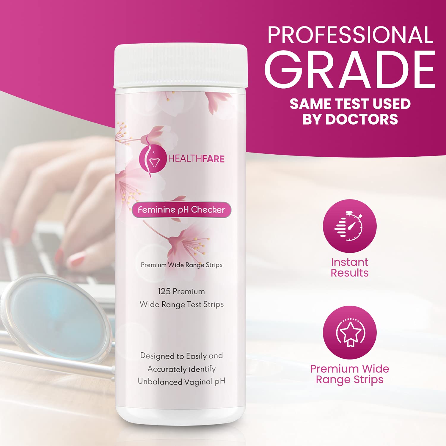 Healthfare Feminine pH Checker Test Strips to Monitor Intimate Health, Balance pH Level 3.0-5.5 Healthfare buy supplements canada