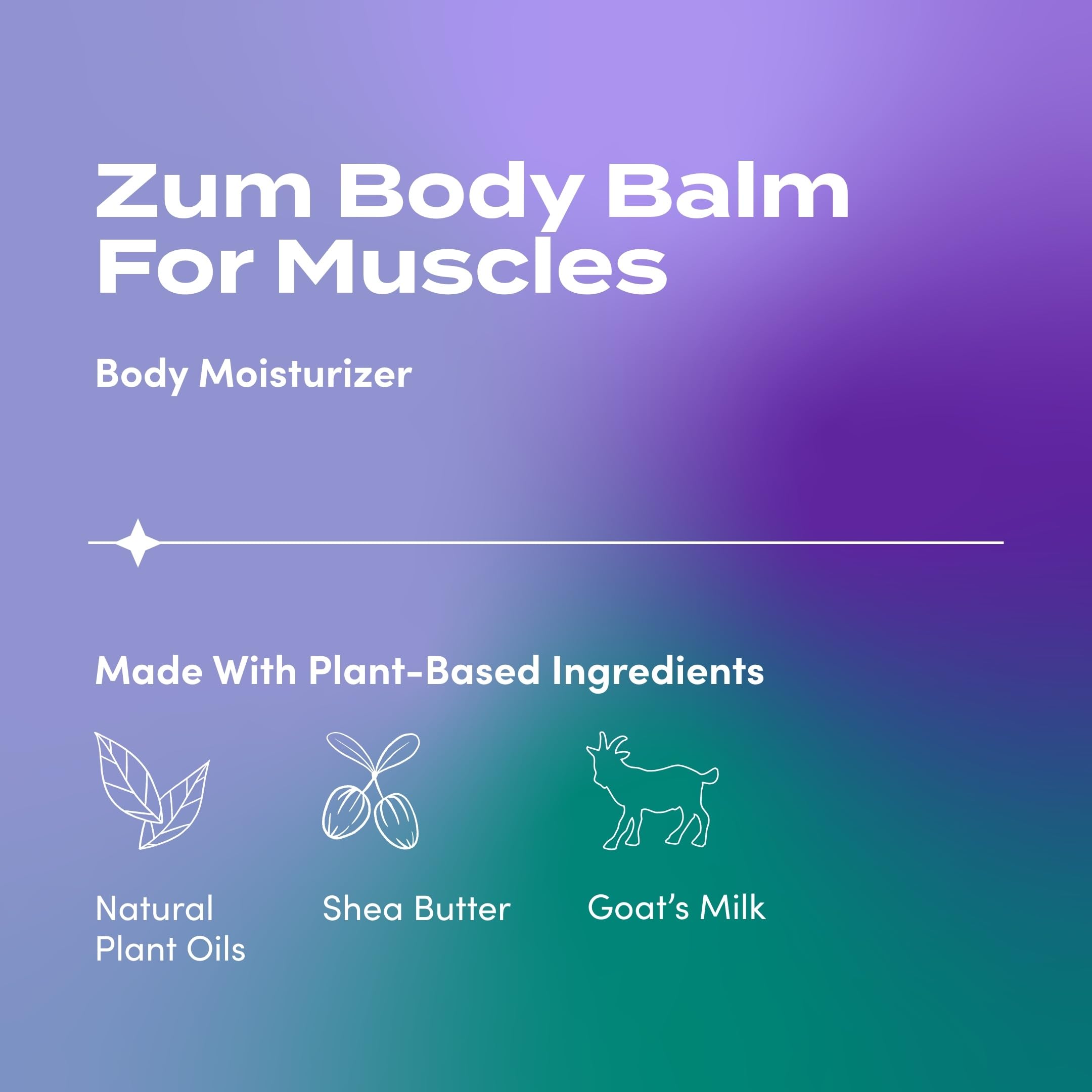 Zum Indigo Wild Body Balm for Muscles - Body Moisturizer for Women & Men - After Workout Muscle Recovery - Includes Goat's Milk, Shea Butter & Menthol - 2.5 oz Zum buy supplements canada