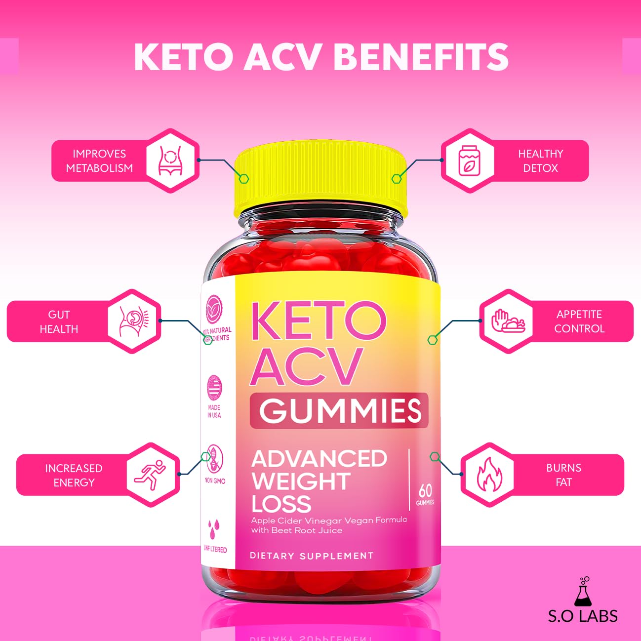 Keto ACV Gummies Advanced Weight Loss, ACV Supplement Work Fast Women Plus Men (2 Pack) S.O Labs buy supplements canada