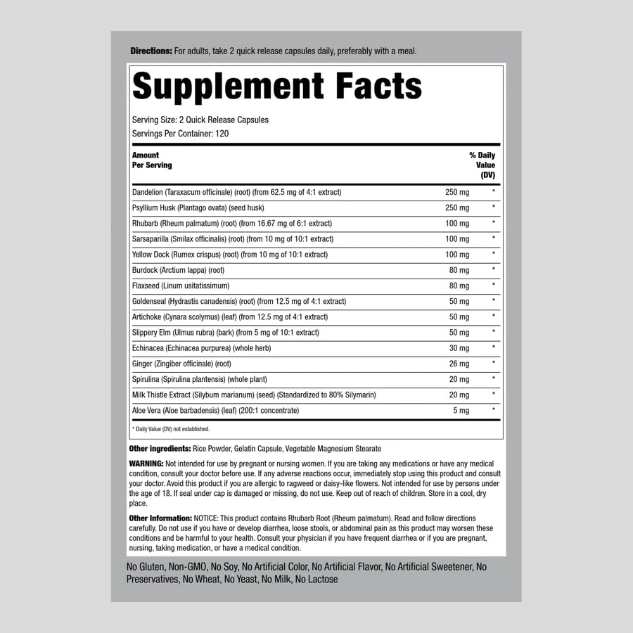 Piping Rock Detox Cleanse Capsules | 240 Pills | Herbal Complex | Lean Formula Piping Rock buy supplements canada