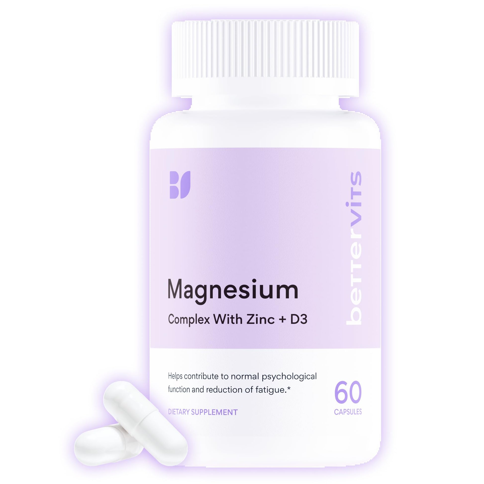 Bettervits Magnesium Glycinate Complex with Citrate Malate Zinc & Vitamin D3 | High Absorption Pure Magnesium 225mg Supplement Chelated Formula for Muscle Relaxation, Sleep Support – 60 Capsules Bettervits buy supplements canada
