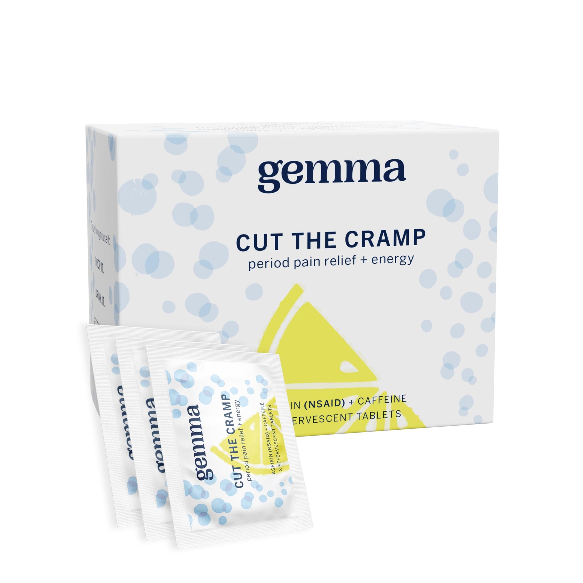 Gemma Cut The Cramp - Fast Menstrual Cramp & Period Pain Relief - Multi-Symptom Formula Treats Menstrual Cramps, Fatigue, Bloating, Headache in 15 Minutes Gemma buy supplements canada