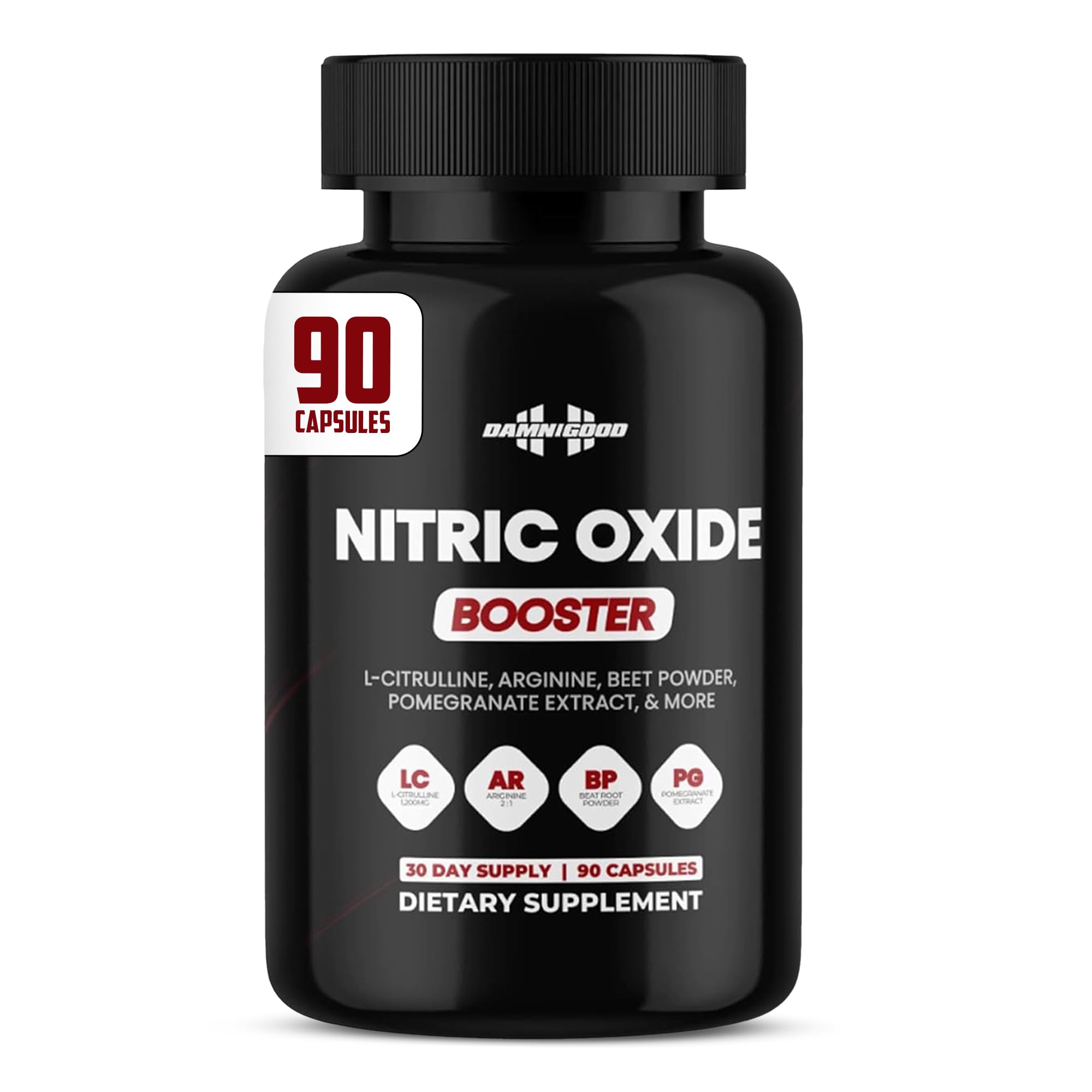 DAMN GOOD The Hodge Twins Nitric Oxide Booster – Beet Root Nitric Oxide & Arginine Citrulline Supplement, Pomegranate Blend for Workout Drive, Endurance Support & Pump Power - 90 Capsules DAMN GOOD buy supplements canada
