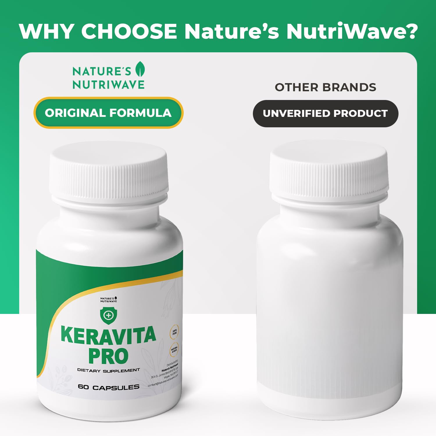 Keravita Pro - Natural Supplement with Vitamins C, Vitamin E, Green Tea, Turmeric & Mushroom for Hair & Nail | Non-GMO, Stimulant-Free | Made in the USA, GMP-Certified | 60 Capsules - 1 Month Supply Nature’s NutriWave buy supplements canada