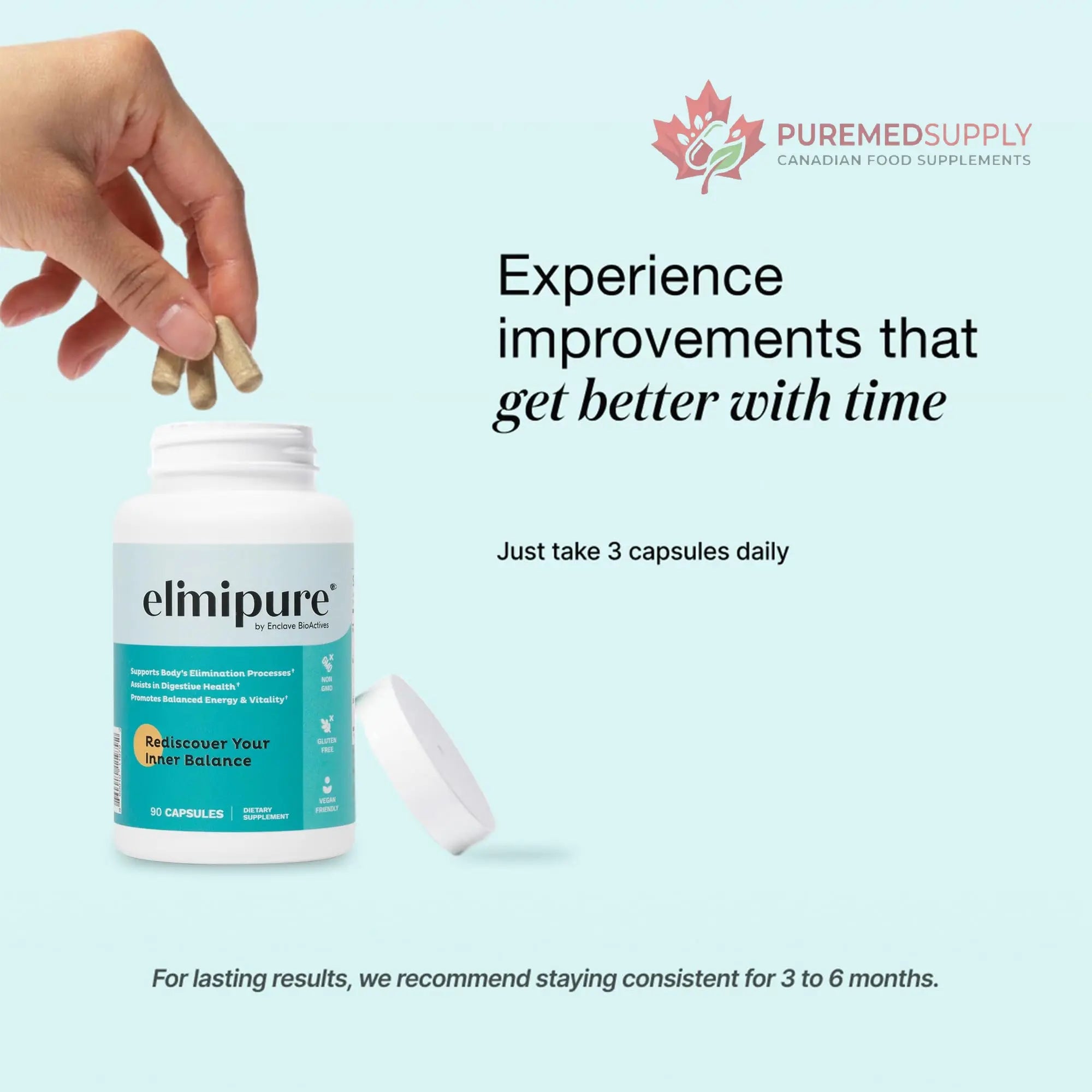 Elimipure Gut Cleanse & Restore Supplement: Natural & Effective Detox Cleanse Capsules | Fortify Your Microbiome | Effortless Morning Stools | Restore Your Gut from the Inside Out Elimipure buy supplements canada