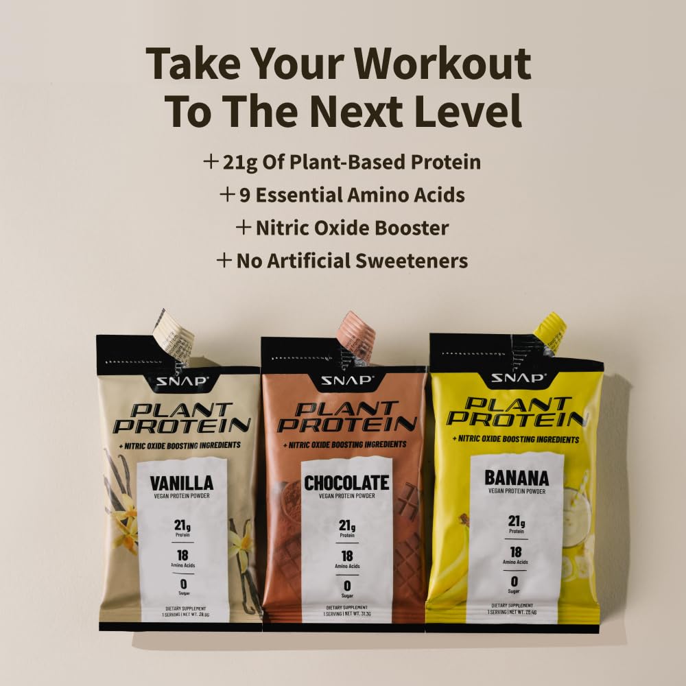 Snap Supplements 100% Plant Based Protein Powder Stick Packs with Nitric Oxide Booster Snap Supplements buy supplements canada