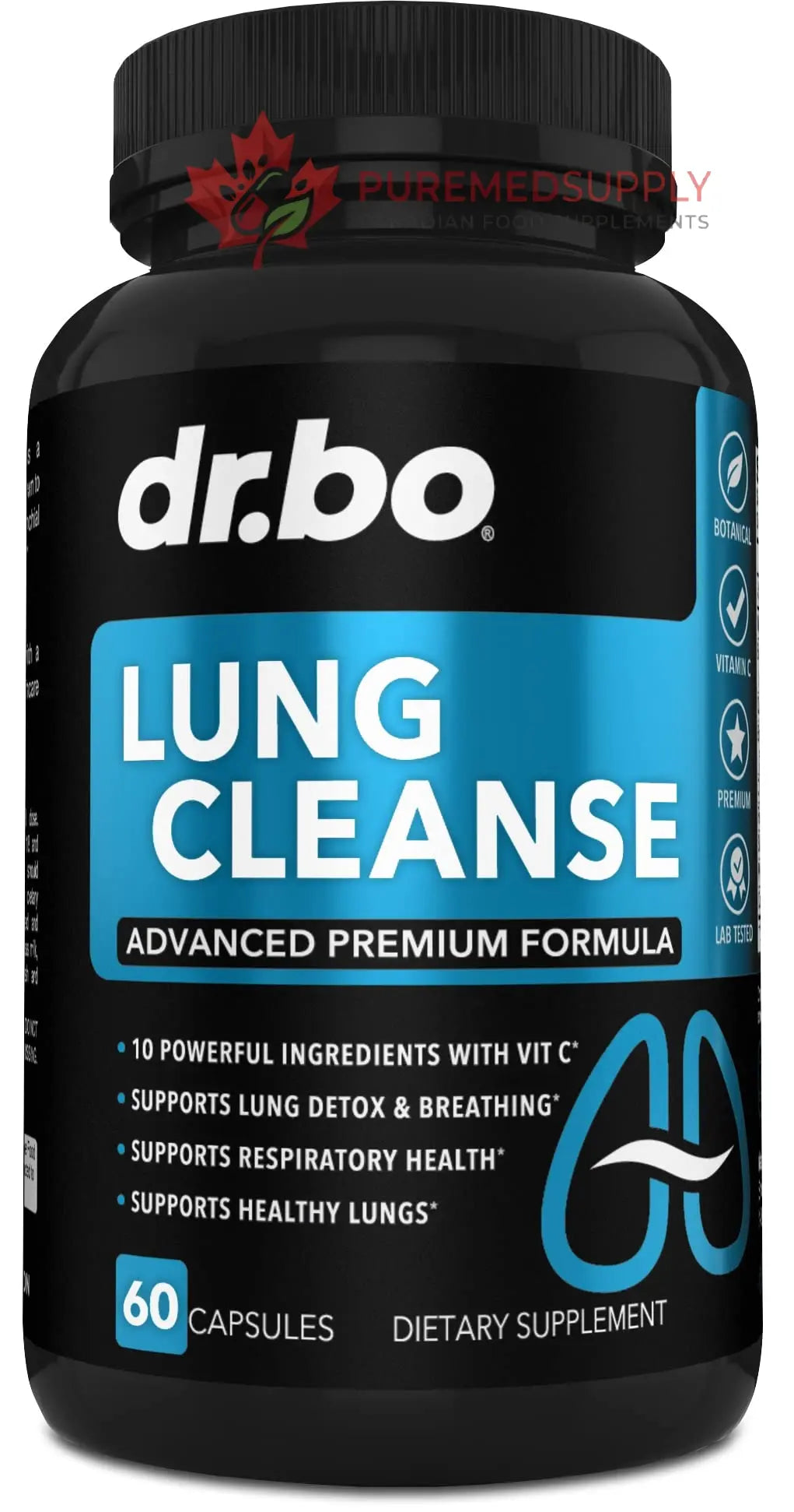 Lung Cleanse Support Supplement - Respiratory Supplements to Quit & Stop Smoking Aids - Herbal Detox for Lungs & Bronchial Health - Smokers Cleanser Breathe Aid for Mucus Clear Relief - 60 Capsules DR. BO buy supplements canada