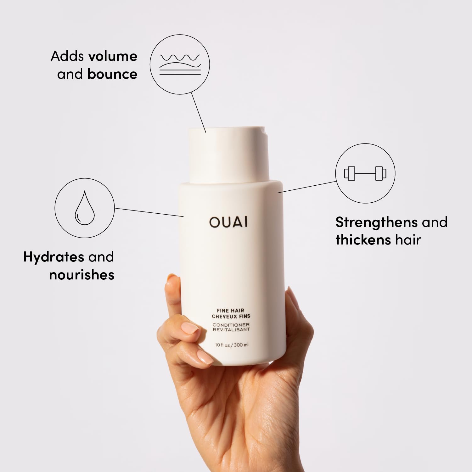 OUAI Fine Shampoo and Conditioner Set - Sulfate Free Shampoo and Conditioner for Women & Men - Made with Keratin, Marshmallow Root, Shea Butter & Avocado Oil - Free of Parabens & Phthalates (10 Fl Oz) OUAI buy supplements canada