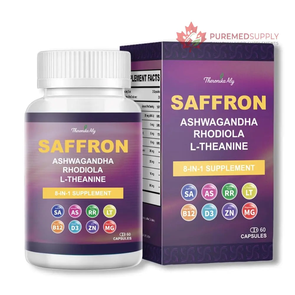 Theronika Aly Saffron Supplements – Blend with Ashwagandha, Safron, Rhodiola, Magnesium, L-Theanine, Zinc & B12, 88.5 mg Pure Saffron Extract Capsules Mood, Energy, Vision & Focus – 60 Vegan Capsules Theronika Aly buy supplements canada