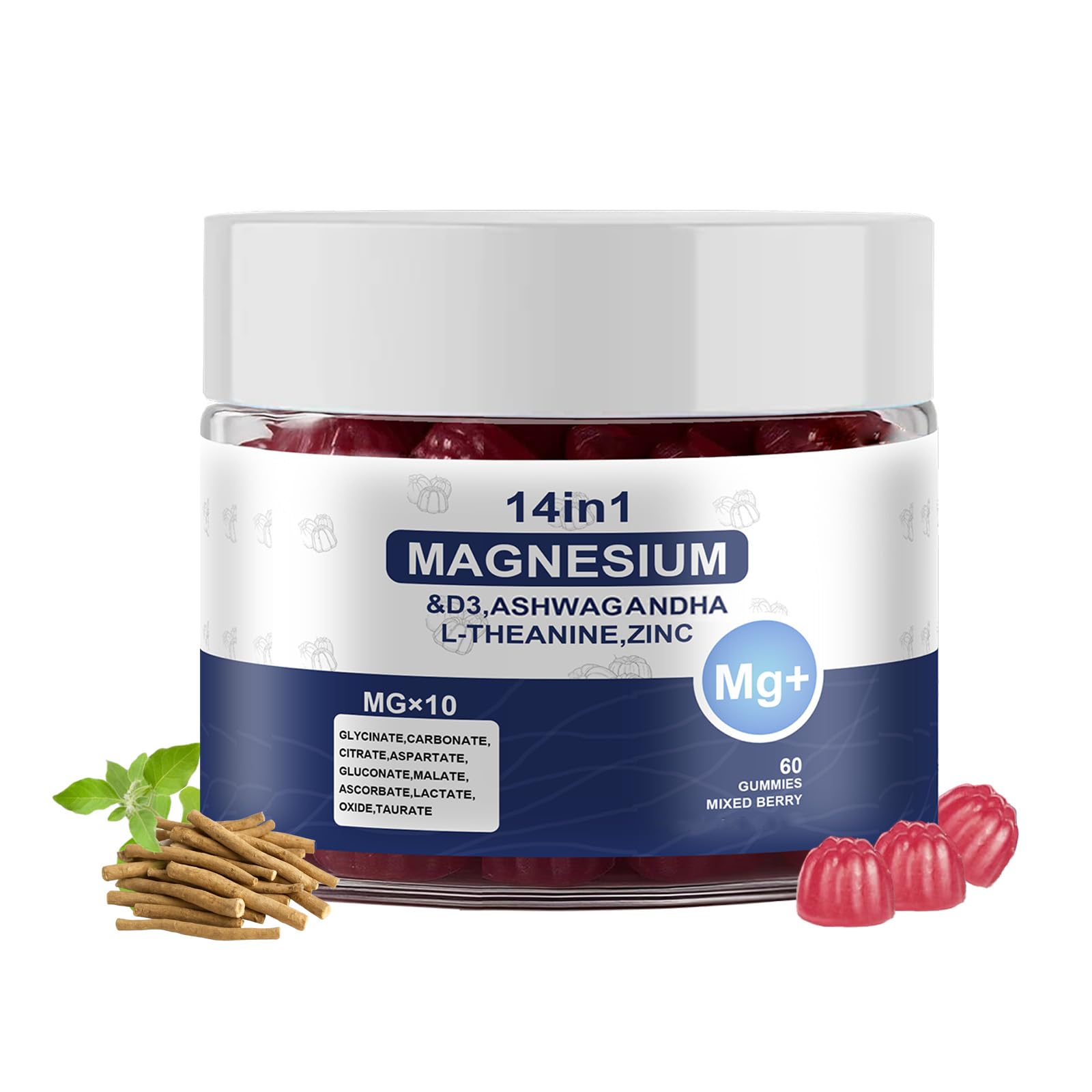 Magnesium Complex Gummies for Women & Men, Calm Magnesium Gummies for Women & Men, 14-in-1 with Ashwagandha, L-Theanine, Vitamin D3 & Zinc, 60 Count (1) UYPO buy supplements canada