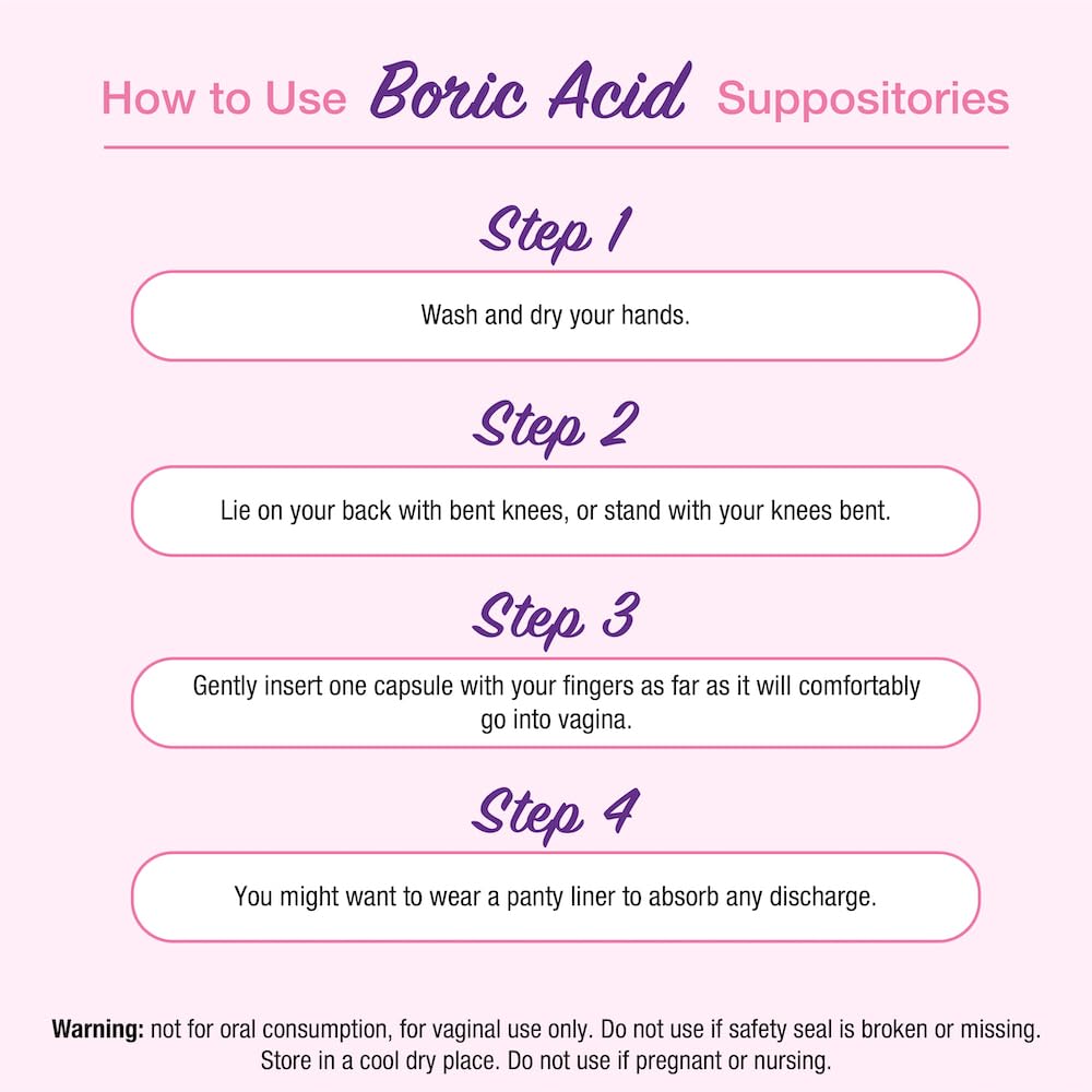 Puregen Labs Boric Acid 600 mg Vaginal Suppositories - 100% Pure | All Natural Without Dyes or Fillers P Puregen Labs buy supplements canada