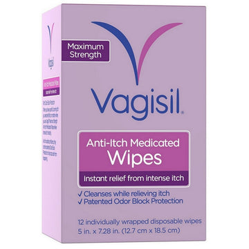 Vagisil Anti-Itch Medicated Wipes, Maximum Strength 12 ea (Pack of 12) Vagisil buy supplements canada