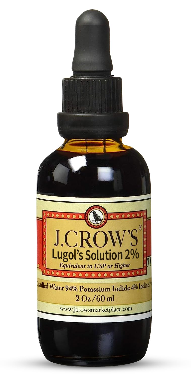 J.CROW'S® Lugol's Solution of Iodine 2% 2 oz (1 Bottle) – Premium Iodine & Potassium Iodide Liquid, Gluten J. CROW'S buy supplements canada