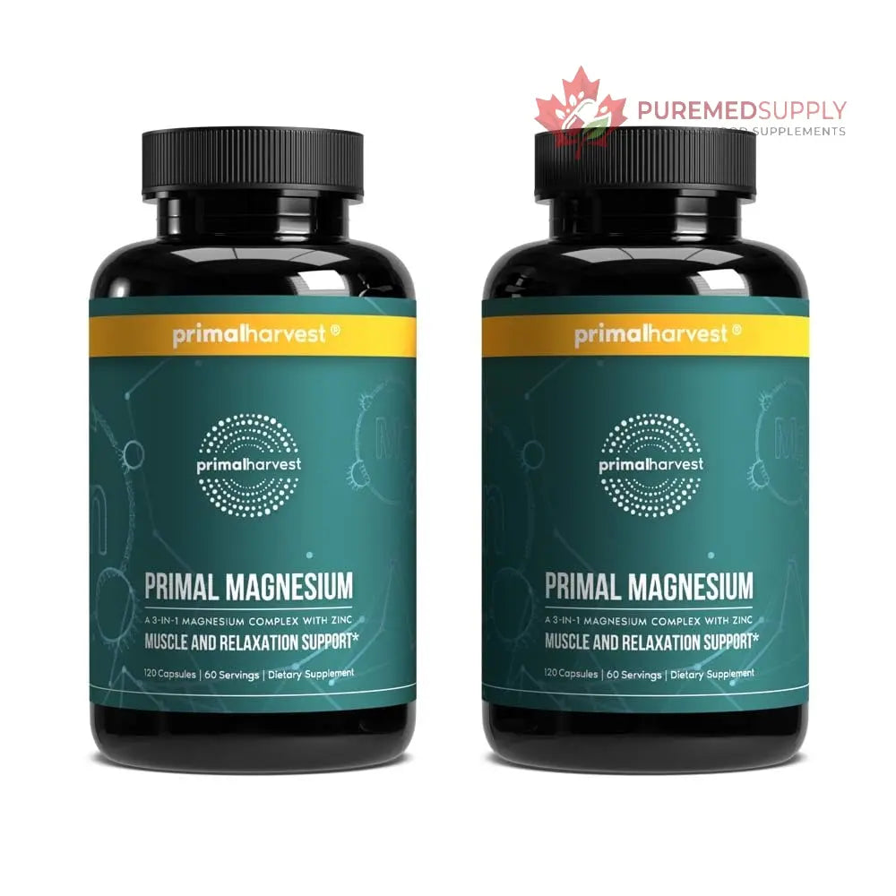 Primal Harvest Magnesium Supplement Complex 310mg by Primal Harvest with Magnesium Glycinate, Citrate, Malate, and Zinc 2 Pack, 240 Capsules Primal Harvest buy supplements canada